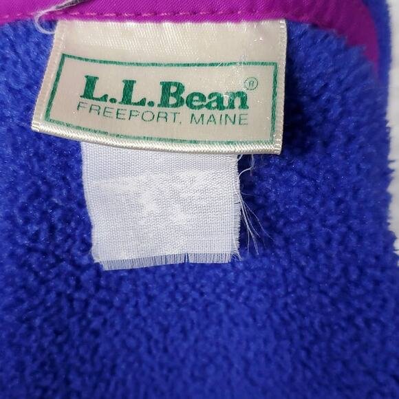 LL Bean Fleece Jacket Periwinkle Blue Green Trim 1990s Full Zip Script Sz XS/S - Picture 12 of 12